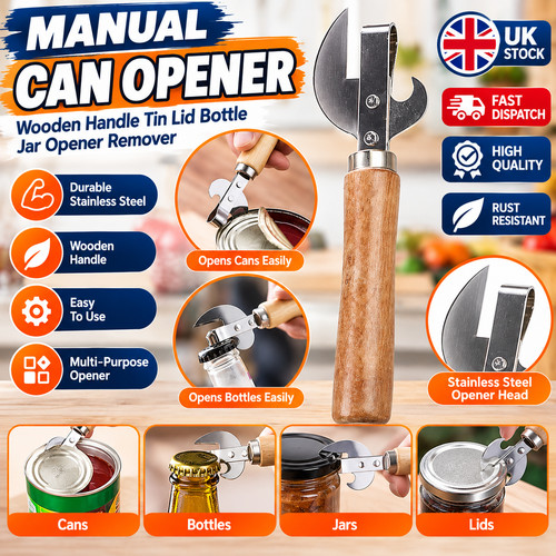 Manual can opener wooden - can,