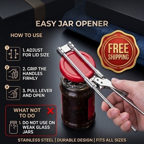 Adjustable can jar - jar, opener